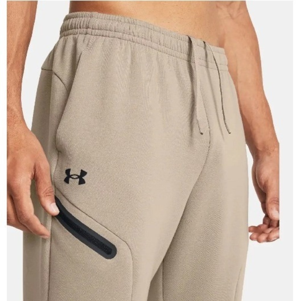 UNDER ARMOUR Unstoppable Fleece Joggers Mens 2XL Beige Athletic Sweatpants